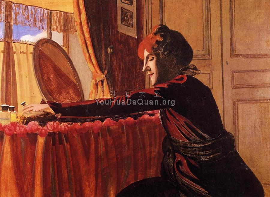 Madame Felix Vallotton at Her Dressing Table - 菲利克斯·瓦洛东